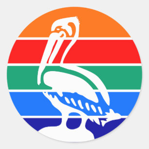 Rond Sticker avec Drapeau de Saint-Pétersbourg, Floride