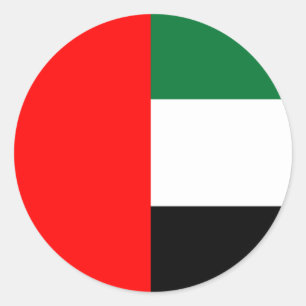 Rond Sticker avec drapeau des Émirats Arabes Unis
