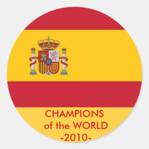 Rond Sticker avec drapeau d'Espagne