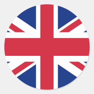 Rond Sticker avec drapeau du Royaume-Uni