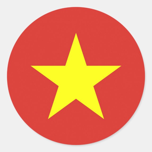 Rond Sticker avec Drapeau du Vietnam (Devant)