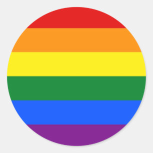 Rond Sticker avec drapeau Rainbow LGBT