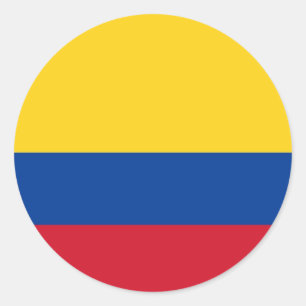 Rond Sticker avec le drapeau de la Colombie