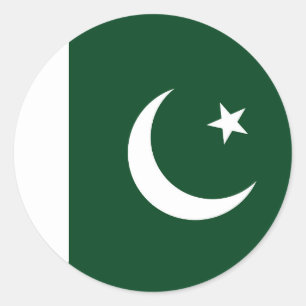 Rond Sticker avec le drapeau du Pakistan