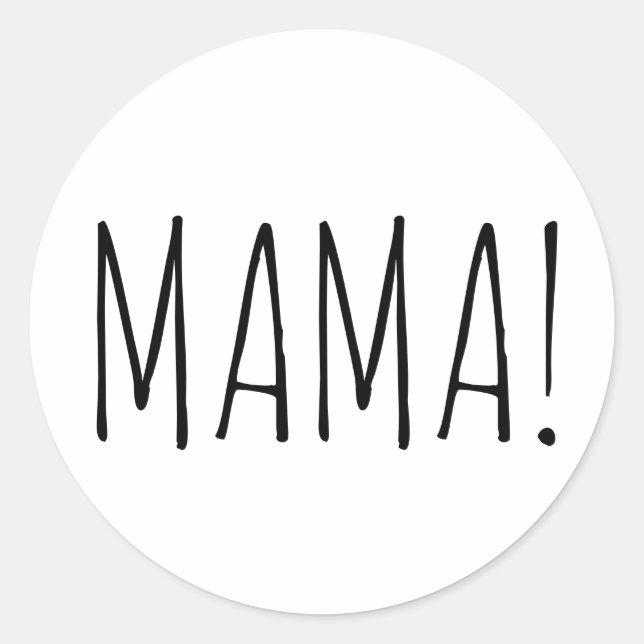 Rond Sticker avec un texte simple pour votre maman (Devant)