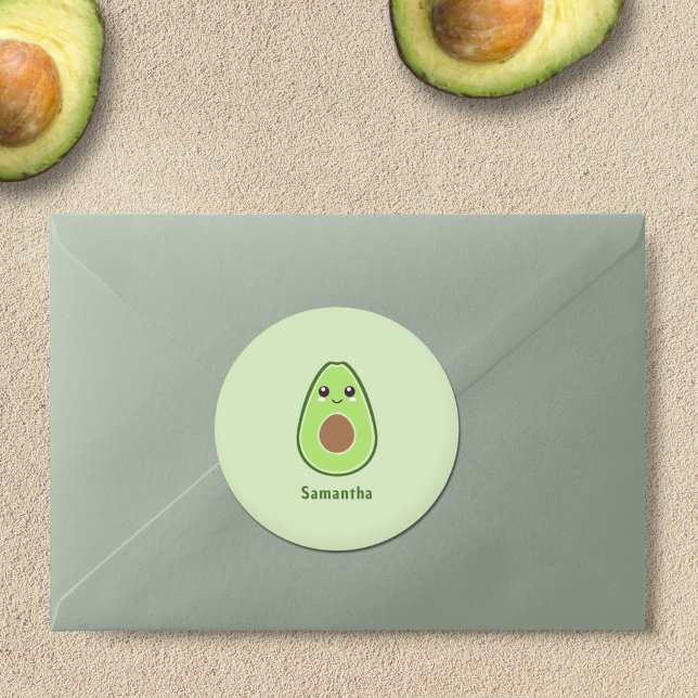 Rond Sticker Avocado mignon (Cute Avocado Sticker)