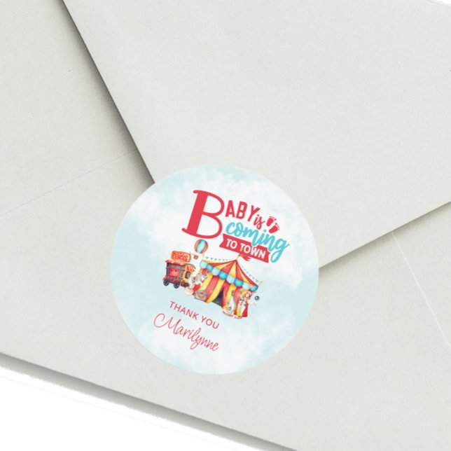 Rond Sticker Baby shower Carnival Circus Festival (Créateur téléchargé)