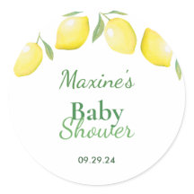 Sticker Baby shower citrons jaunes