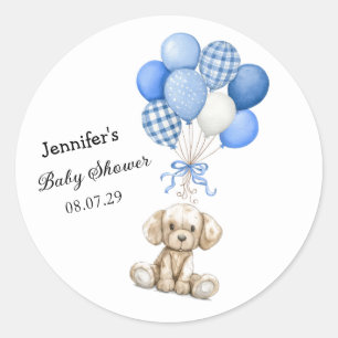 Rond Sticker Baby shower de ballons bleu