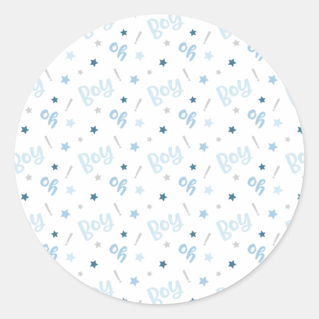 Rond Sticker Baby shower garçon (Devant)