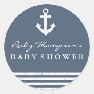 Rond Sticker Baby shower nautique