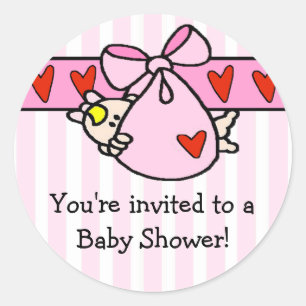 Rond Sticker Baby shower pour fille de Pékin