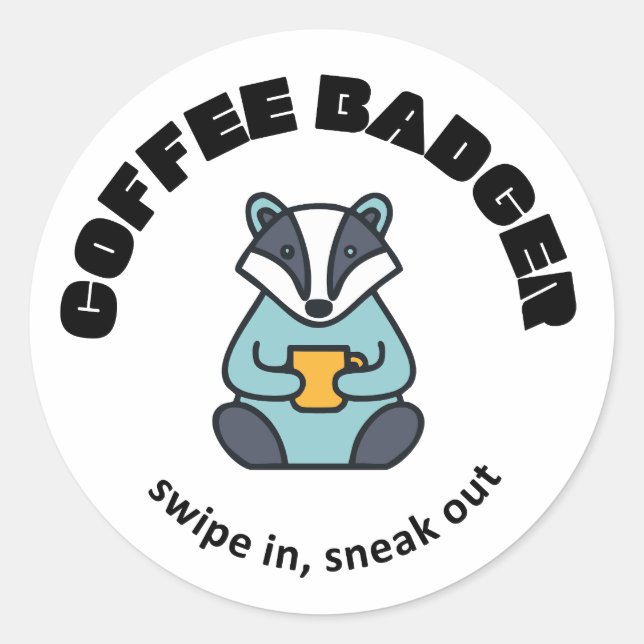 Rond Sticker Badger Cafe (Devant)