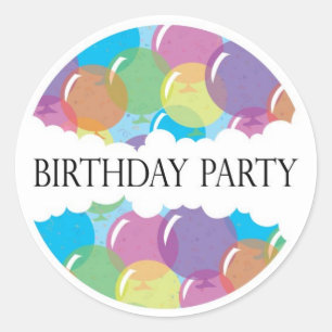 Rond Sticker Balloon de fête d'anniversaire