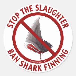 Rond Sticker Ban Shark Fining