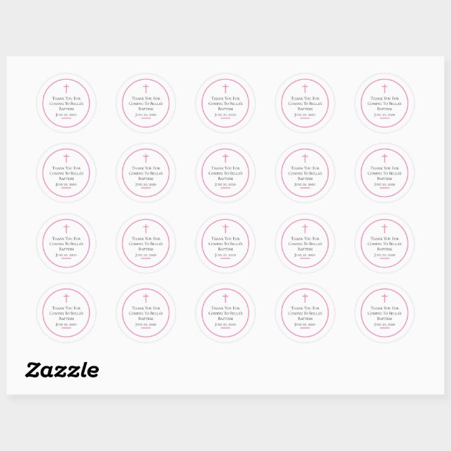 Rond Sticker baptism Personnaliser (Feuille)