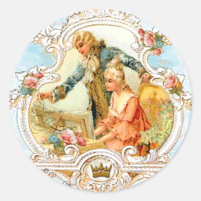 Rond Sticker baroque Marie Antoinette (Devant)