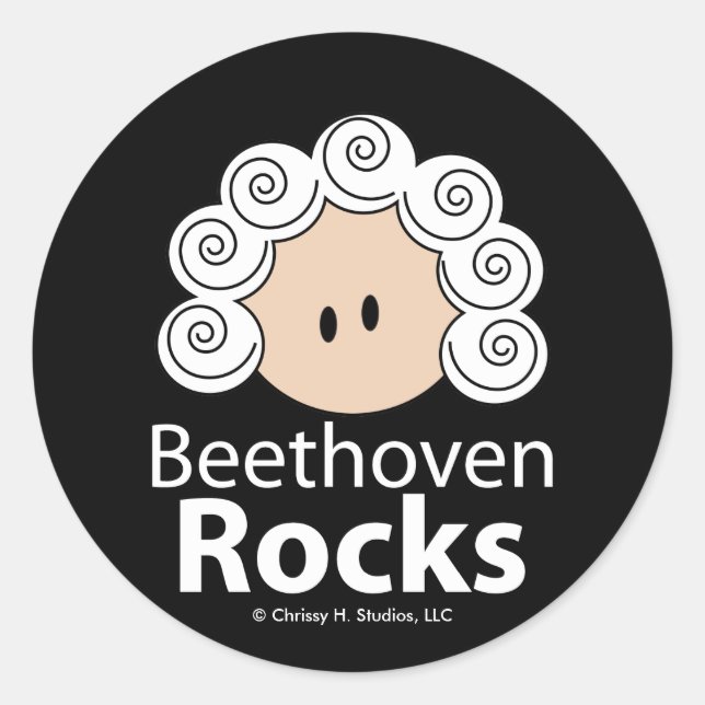 Rond Sticker Beethoven Rocks Beethoven 20 Pack (Devant)