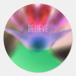 Rond Sticker "Believe" Orchid Design