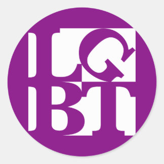 Rond Sticker blanc Pop Round LGBT