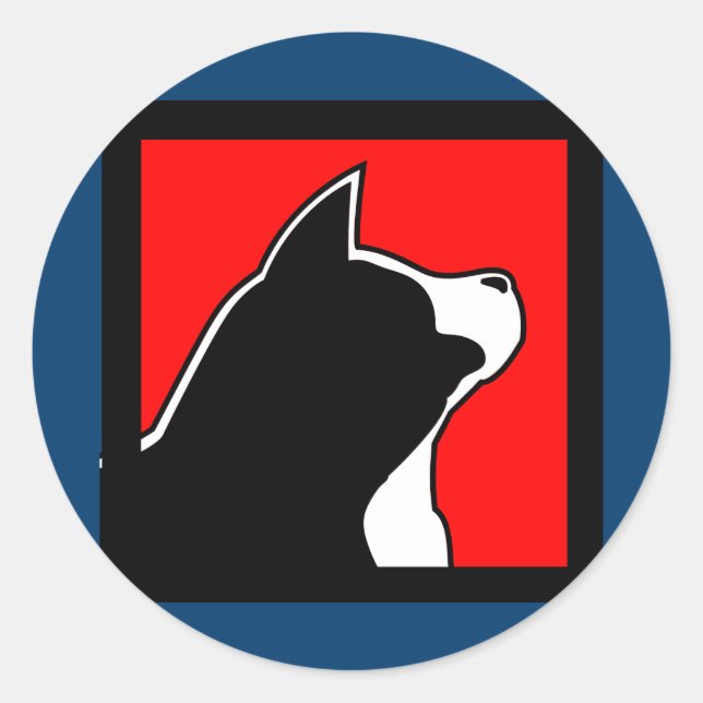 Rond Sticker bleu MARS Akita (Devant)