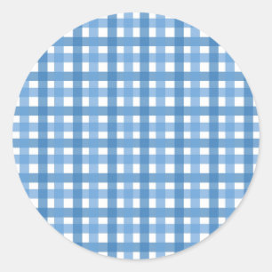 Rond Sticker bleu plaid/Sceau d'enveloppe