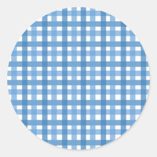 Rond Sticker bleu plaid/Sceau d'enveloppe