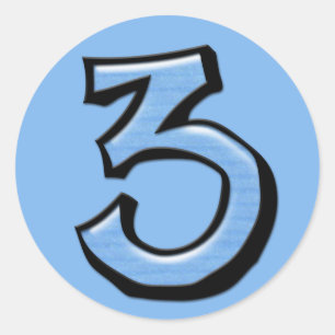 Rond Sticker bleu Silly Numéro 3
