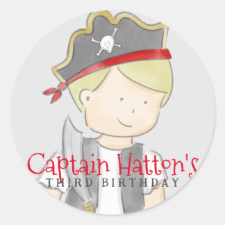 Rond Sticker Blonde Pirate Boy