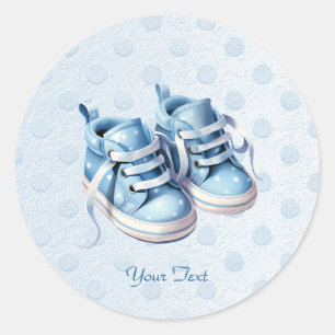 Rond Sticker Blue Baby Shoes