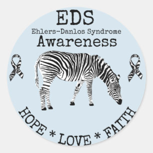 Rond Sticker Blue Zebra Ehlers-Danlos