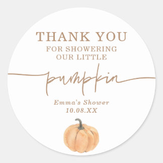 Rond Sticker Boho Fall Citrouille Merci Favoriser