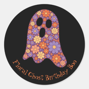 Rond Sticker Boo Fantôme Cute Halloween