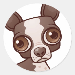 Rond Sticker Boston Terrier