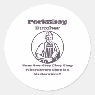 Rond Sticker Boucher de porc