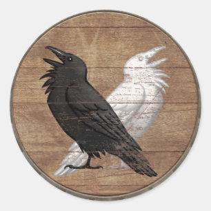 Rond Sticker Bouclier Viking - Odin's Ravens