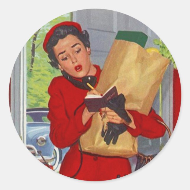 Rond Sticker Branché Retro Lady & Life in the Burbs (Devant)