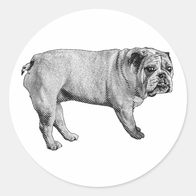 Rond Sticker Bulldog à neige (Devant)