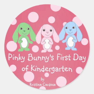 Rond Sticker Bunny Pinky 1