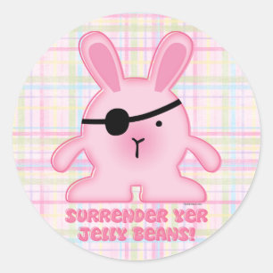 Rond Sticker Bunny Pirate