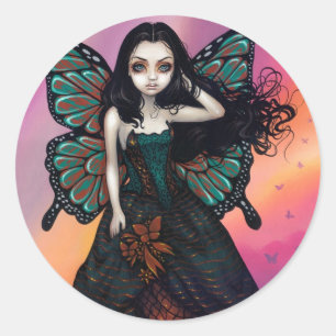 Rond Sticker "Butterfly Sunset"