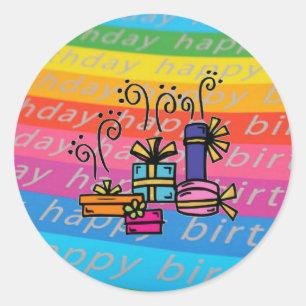 Rond Sticker Cadeau Anniversaire