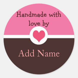 Rond Sticker cadeau "artisanal avec amour"
