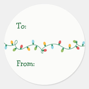 Rond Sticker cadeau de Noël Lumières #HolidayZ