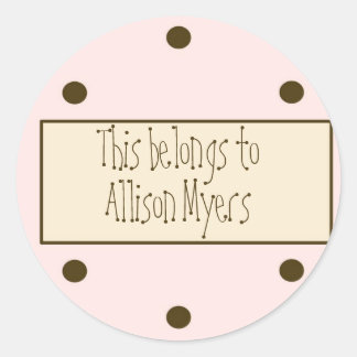 Rond Sticker cadeau Pots Roses (personnalisable)