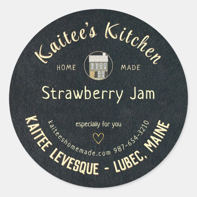 Rond Sticker cadeau pour les articles faits maison Logo (Devant)