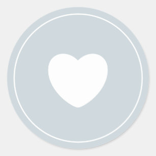 Rond Sticker cardiaque minimaliste Bleu océan