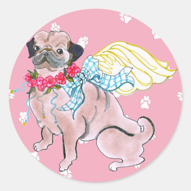 Rond Sticker Carlin Rosebud Angels de Gulliver (Devant)