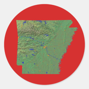 Rond Sticker Carte Arkansas