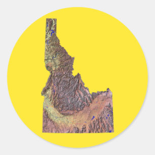 Rond Sticker Carte Idaho